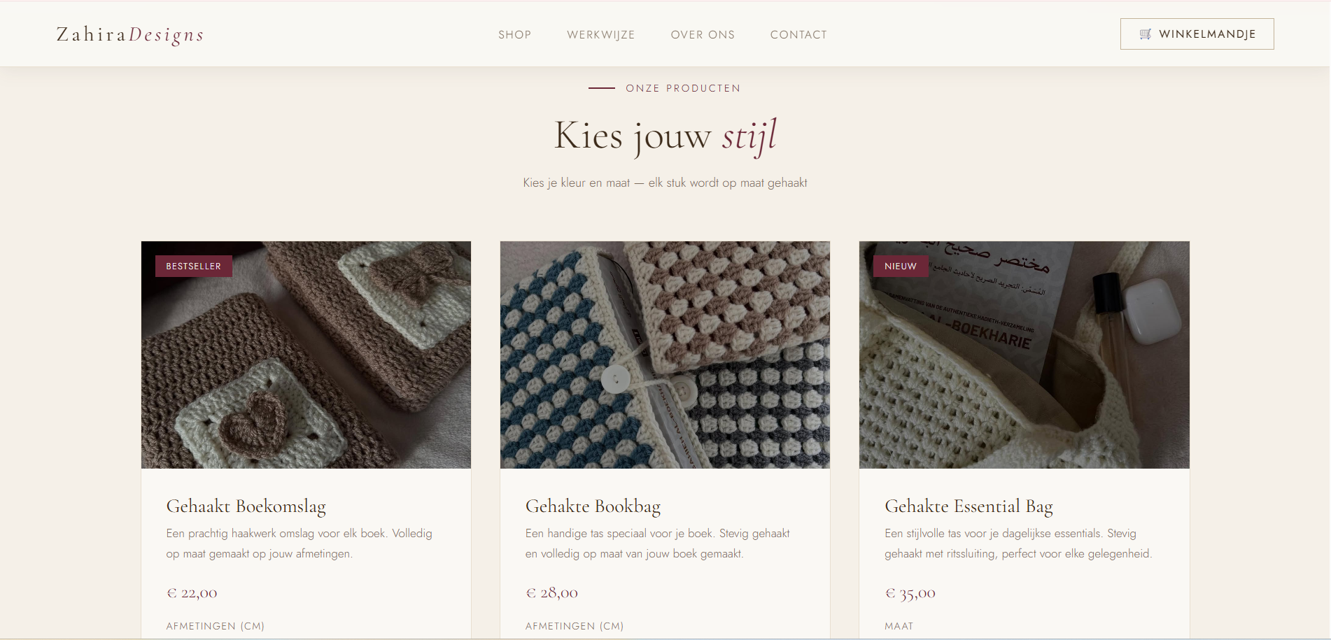 ZahiraDesigns website